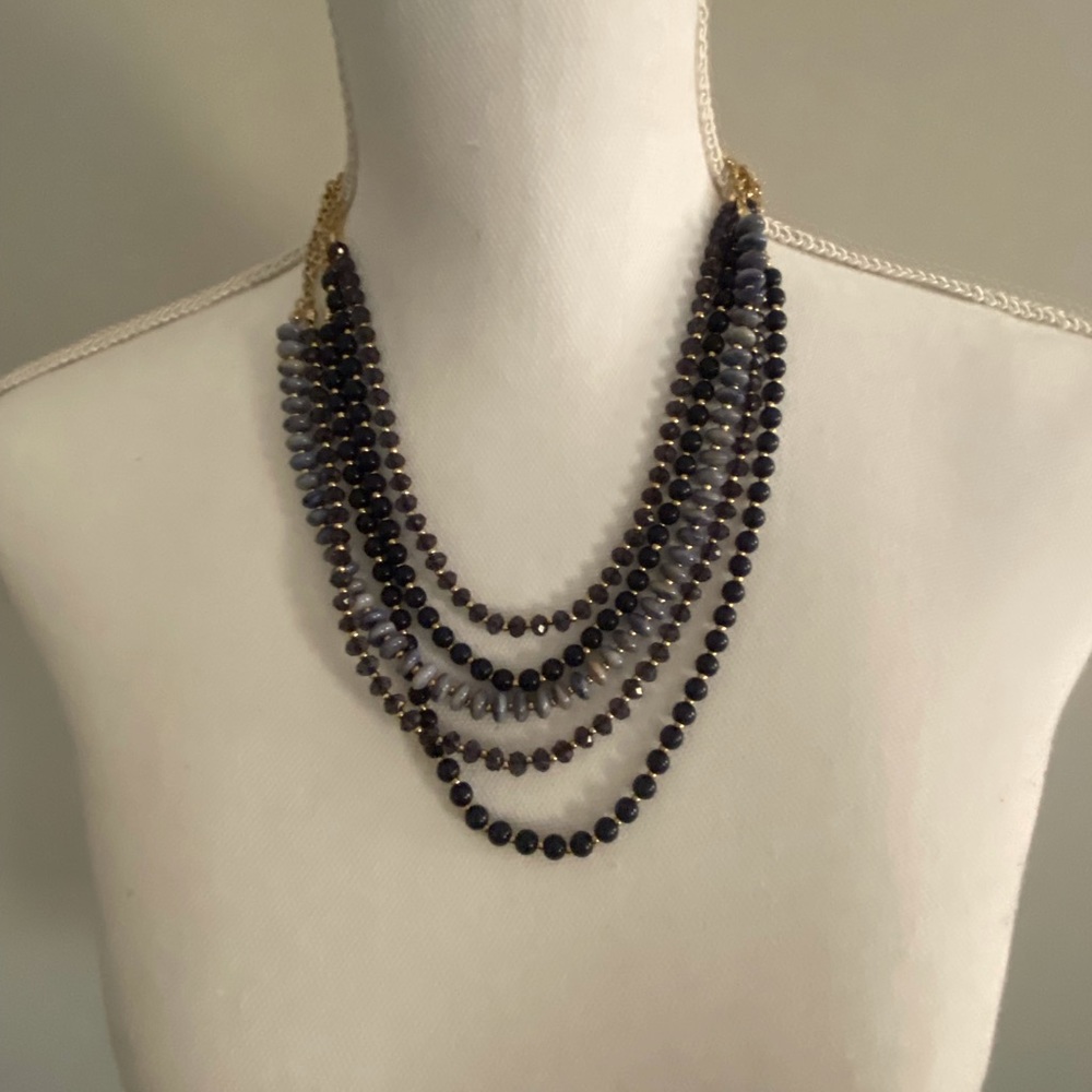 Multi-strand bead necklace